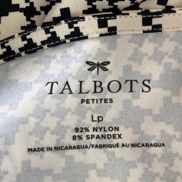 Talbots large petite faux wrap top black white - Picture 4 of 9